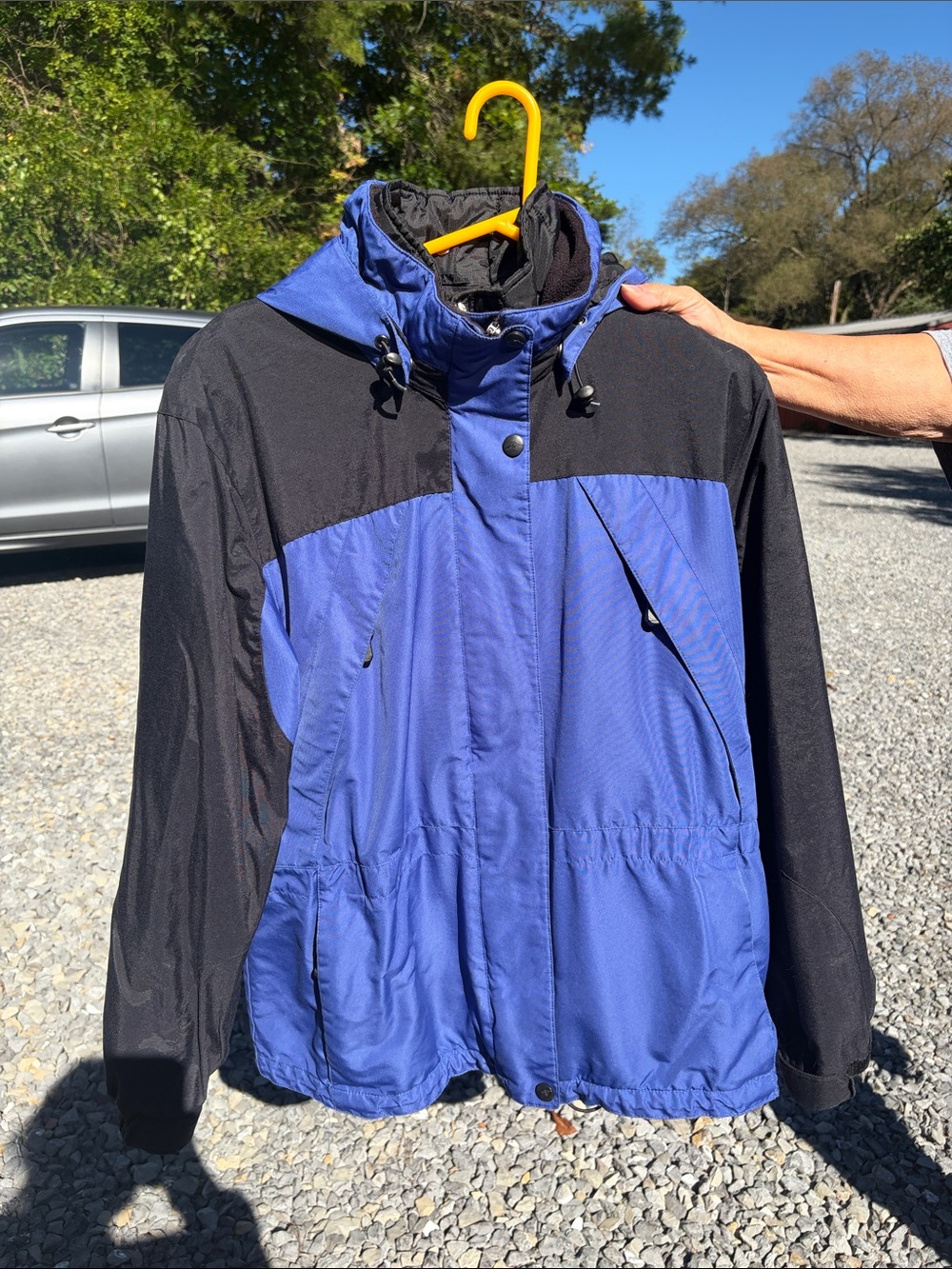 Pacific Trail Blue and Black Hooded Rain Jacket